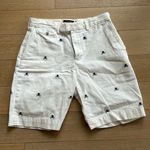 White men’s skull & crossbones shorts by Rugby Ralph Lauren